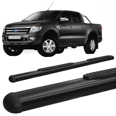 Estribo Ranger 2013 em Diante Cabine Dupla Oblongo Oval Preto