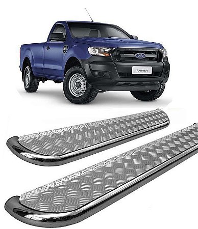 Estribo Ranger 2013 a 2020 Chapa Aço Cromado C S