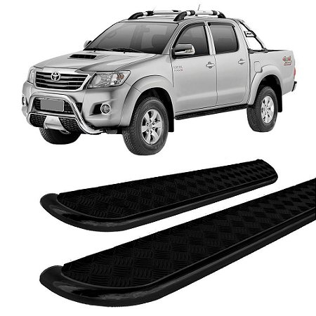 Estribo Lateral Hilux 2005 a 2015 Chapa Aço Preto C D