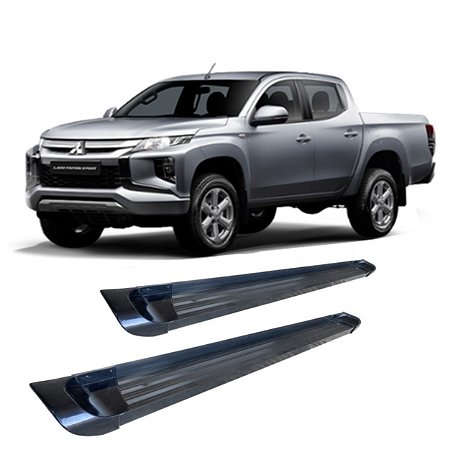 Estribo L-200 Triton 2017 em Diante Plataforma de Alumínio Preto