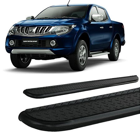 Estribo L-200 Triton 2017 a 2020  Chapa Preta Cabine Dupla