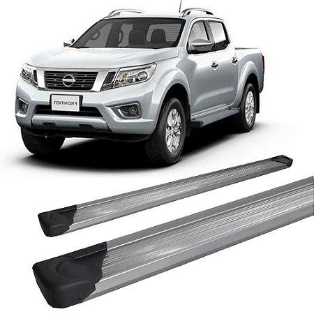 Estribo Frontier 2017 a 2020 Chapa de Aluminio Prata