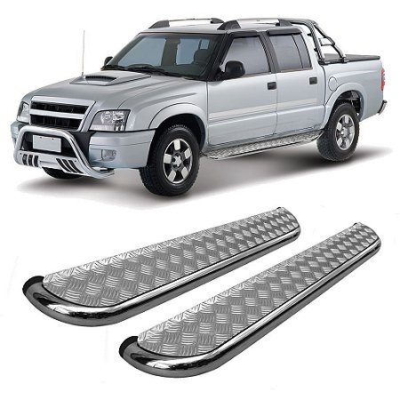 Estribo Chapa S-10 1995 a 2011 Cromado 2,5"