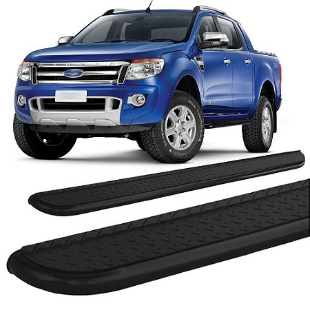 Estribo Chapa Ranger 2013 Cabine Dupla em Diante 2,5" Preto