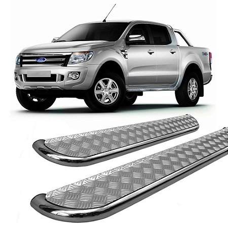 Estribo Chapa Ranger 2013 Cabine Dupla em Diante 2,5" Cromado