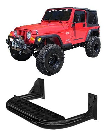 Estribo Chapa Aço  Jeep Wrangler Preto Compatível Até 1988