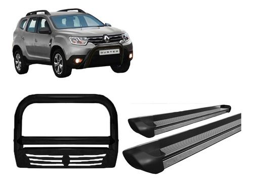 Kit Quebra Mato C/ Chapa Estribo Personalizado Preto Fosco
