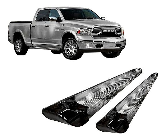 Estribo Persona Pont Preto Brilha C/cromado Dodge Ram 12/20
