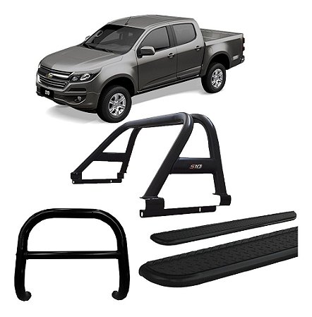 Kit Quebra Mato+estribo Chapa+santo Ant. S10 12/20 Preto