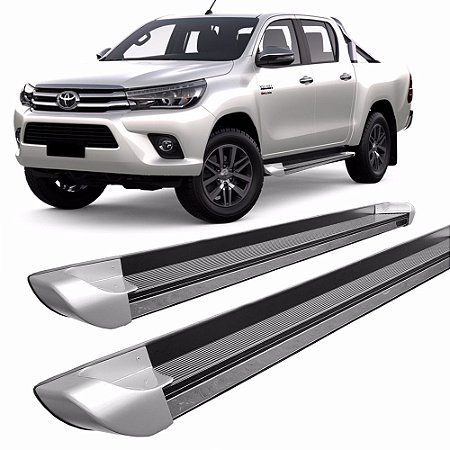 Estribo Hilux 2016 Cabine Dupla Personalizado Prata