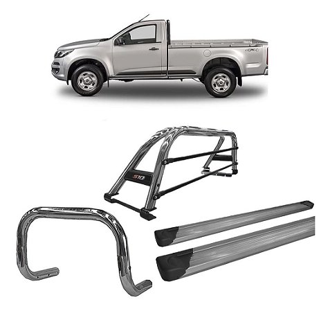 Kit Quebra Mato Santo Ant. D Estribo Plat S10 12/20 Cs Cromo