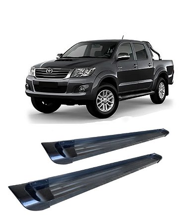 Estribo Hilux 2005 A 2015 Cabine Dupla Alumínio Preto