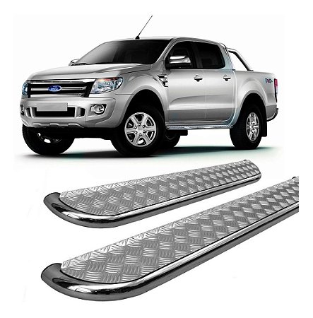Estribo Lateral Ranger 2013 A 2020 Chapa 2,5  Cromado
