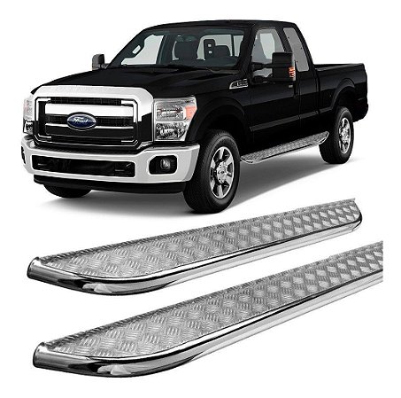 Estribo F-250 Chapa Cabine Simples Roda A Roda Cromado F250