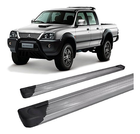 Estribo L200 Sport Outdoor Plataforma De Aluminio Prata