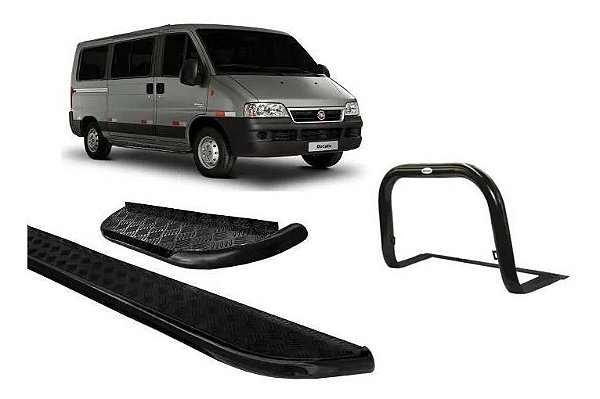 Estribo Ducato Chapa Preto Par E Quebra Mato Preto