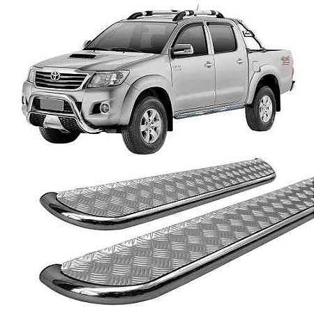 Estribo Hilux 2005 A 2015 Cabine Dupla Chapa Cromado