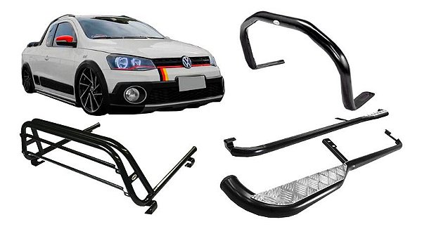 Kit Quebra Mato Estribo Santo Antonio Saveiro 10/2020 Preto