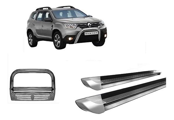 Estribo Personalizado Prata Duster + Quebra Mato C/chapa Kit