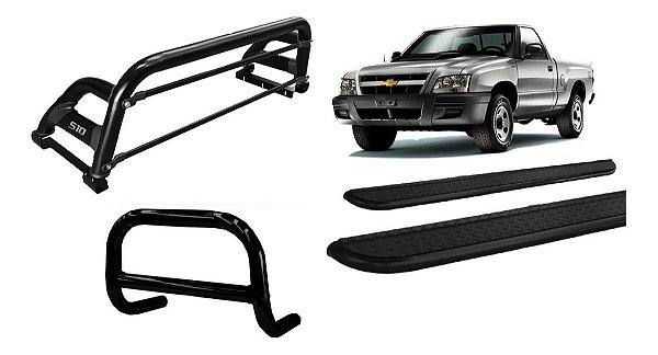Kit Quebra Mato Santo Antônio Estribo S-10 94/2011 C.s Preto