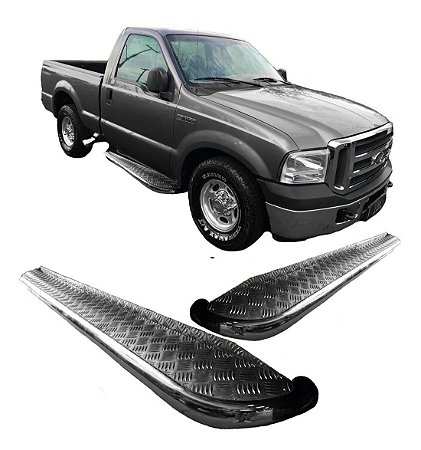 Estribo F-250  C.simples Roda A Roda Cromado 3  2,10 Metros