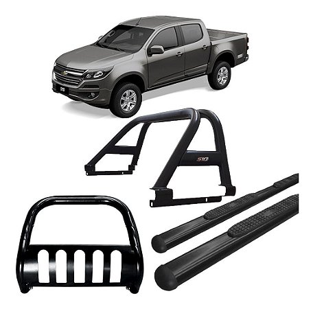 Kit Quebra Mato +estribo Oval+ Santo Ant.(d) S10 12/20 Preto
