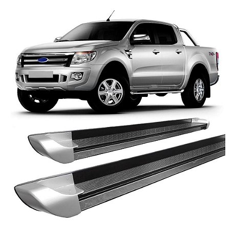 Estribo Ranger 2013 A 2017 C/d Personalizado Alumínio Prata