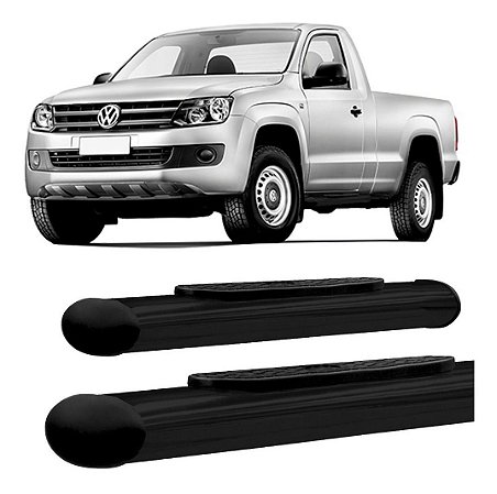 Estribo Lateral Amarok Cabine Simples Oblongo Oval Preto