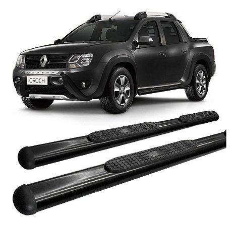 Estribo Lateral Duster Oroch Oblongo Oval Preto Hozz