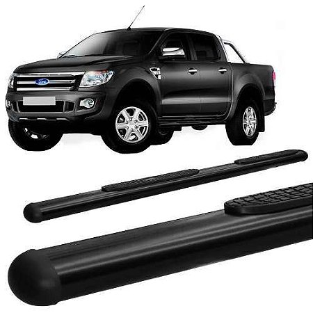 Estribo Ranger 2013 A 2020 Dupla Oblongo Oval Preto