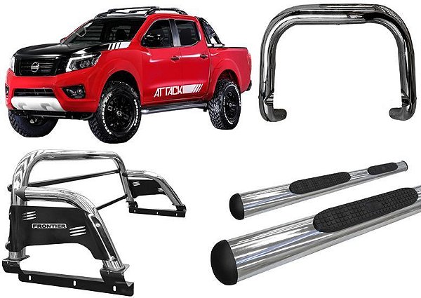 Kit Quebra Mato Santo Antonio H3 Estribo Frontier 17/20 Cromado