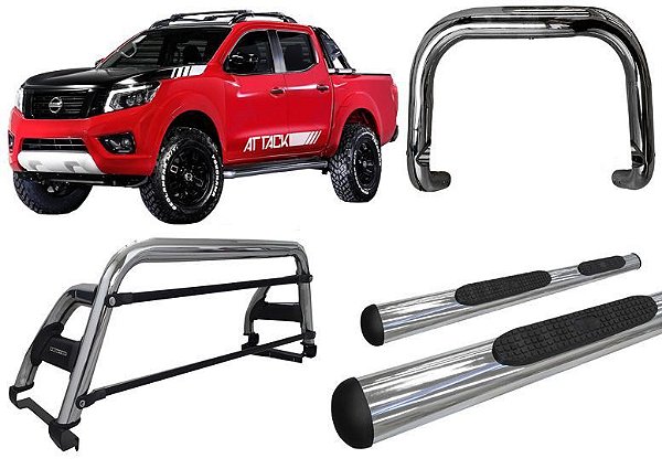 Kit Quebra Mato Santo Antonio H2 Estribo Frontier 16/20 Cromado