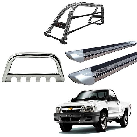 Kit Quebra Mato Santo Antônio Estribo Personalizado S10 94/2011 Cromado