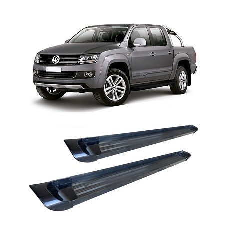 Estribo Amarok C/Dupla Plataforma de Alumínio Preto