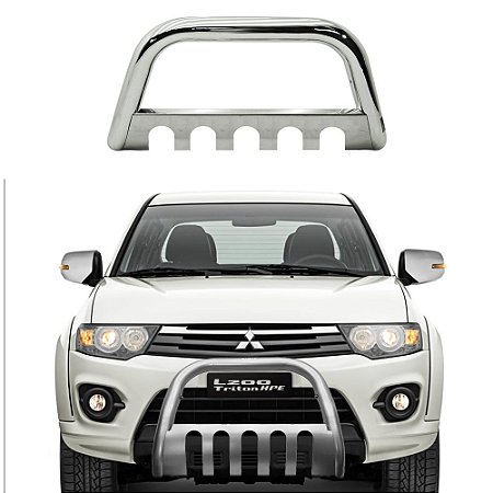 Quebra Mato L-200 Triton com Protetor Cromado