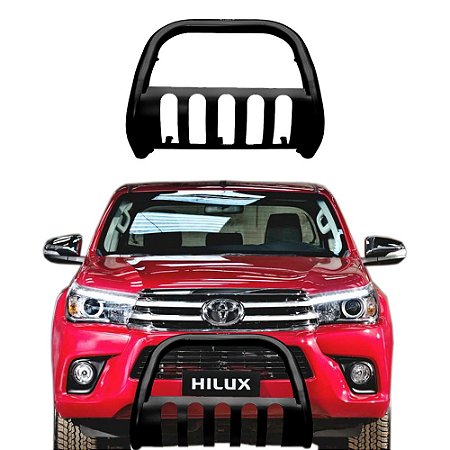 Para-Choque De Impulsão Hilux 2016 A 2018 Preto C/Chapa