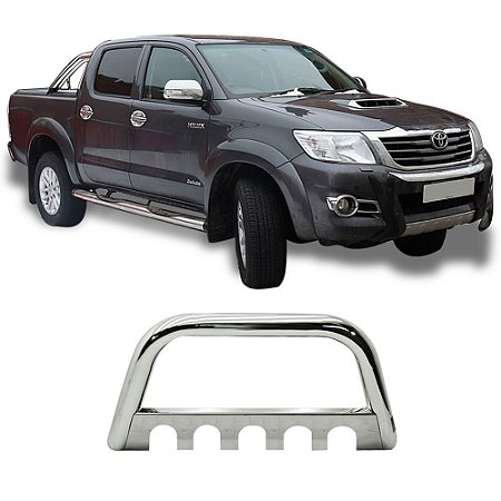 Para-Choque de Impulsão Hilux 05 a 2015 Cromado com Chapa