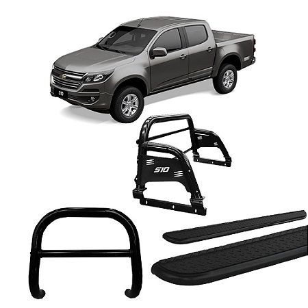 Kit Quebra Mato + estribo pers + santo ant. S10 12/20 Preto