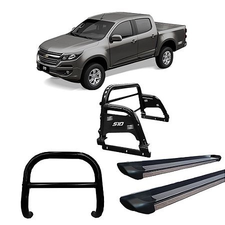 Kit Quebra Mato + estribo pers + santo ant. S10 12/20 Preto