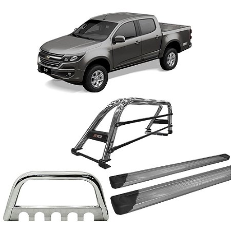 Kit Quebra Mato Estribo Plataforma Santo Antônio S10 12/20 Cromado
