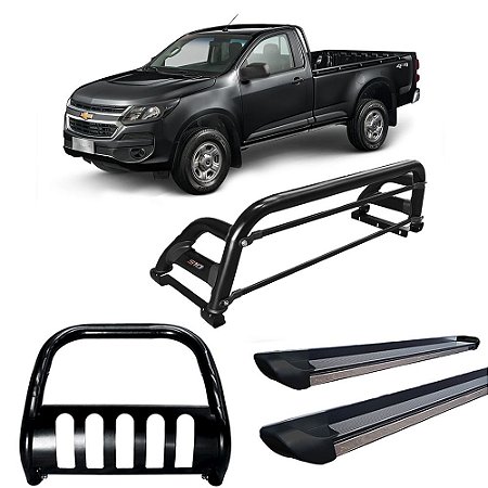 Kit Quebra Mato Santo Antônio H2 Estribo Personalizado S10 12/20 C/Simples Preto