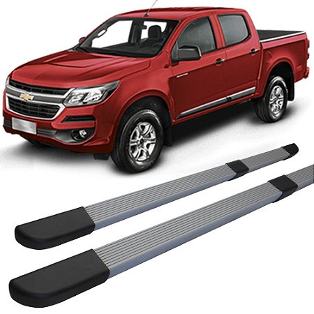 Estribo S10 2012 a 2020 Quadrado Modelo Original Prata C/D