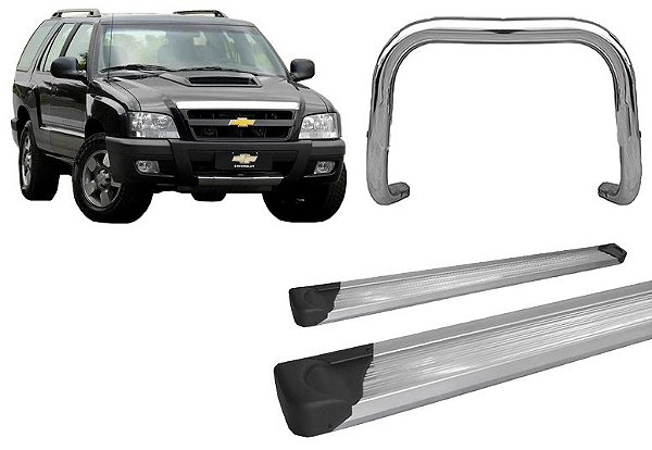 Kit Quebra Mato Estribo Plataforma Cromado Para Blazer