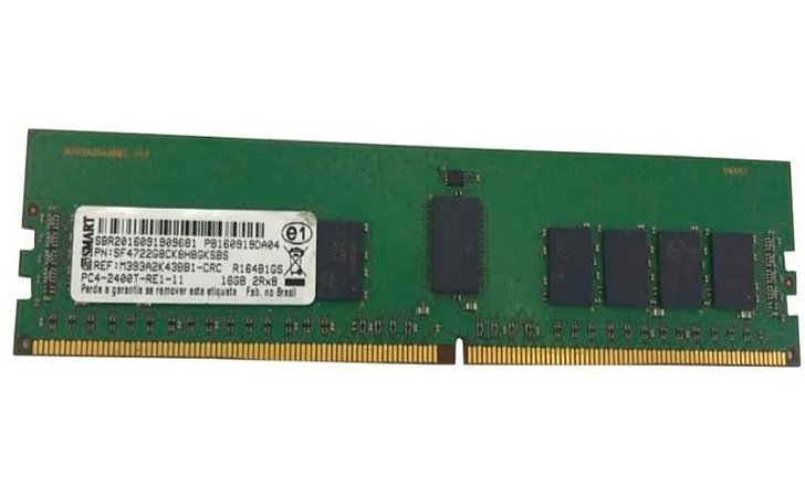 Memória RAM DDR4-2400: 16GB ECC Registrada - Final: T, Para Servidores Poweredge R520, R630, R730, T5810 R540 T440