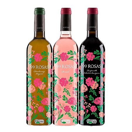 Kit Vinho Orgânico 99 Rosas