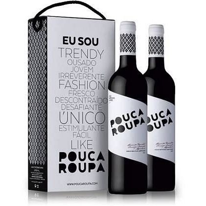 Kit de Vinhos Pouca Roupa tinto - 2 garrafas em caixa com alça
