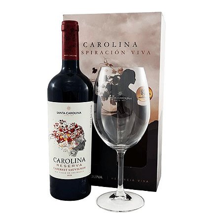 Kit Carolina Reserva Cabernet Sauvignon + Taça de Vinho