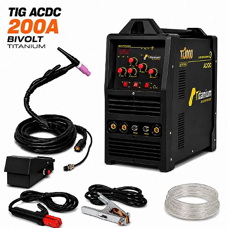 TIG ACDC 200A Bivolt 110/220 Volts Titanium