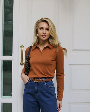Blusa Polo Canelada Milalai