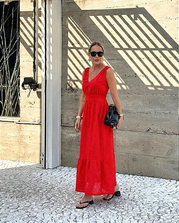 Vestido Midi De Laise Decote V
